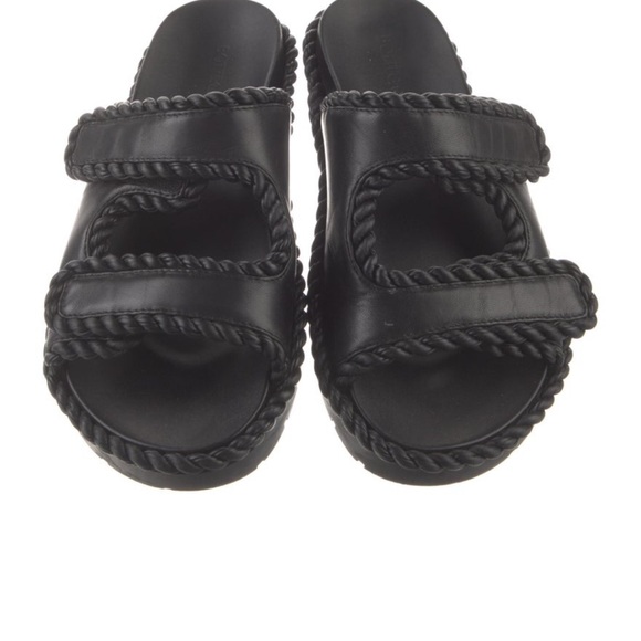 Bottega Veneta Black Braided Slide Sandals - Picture 1 of 5